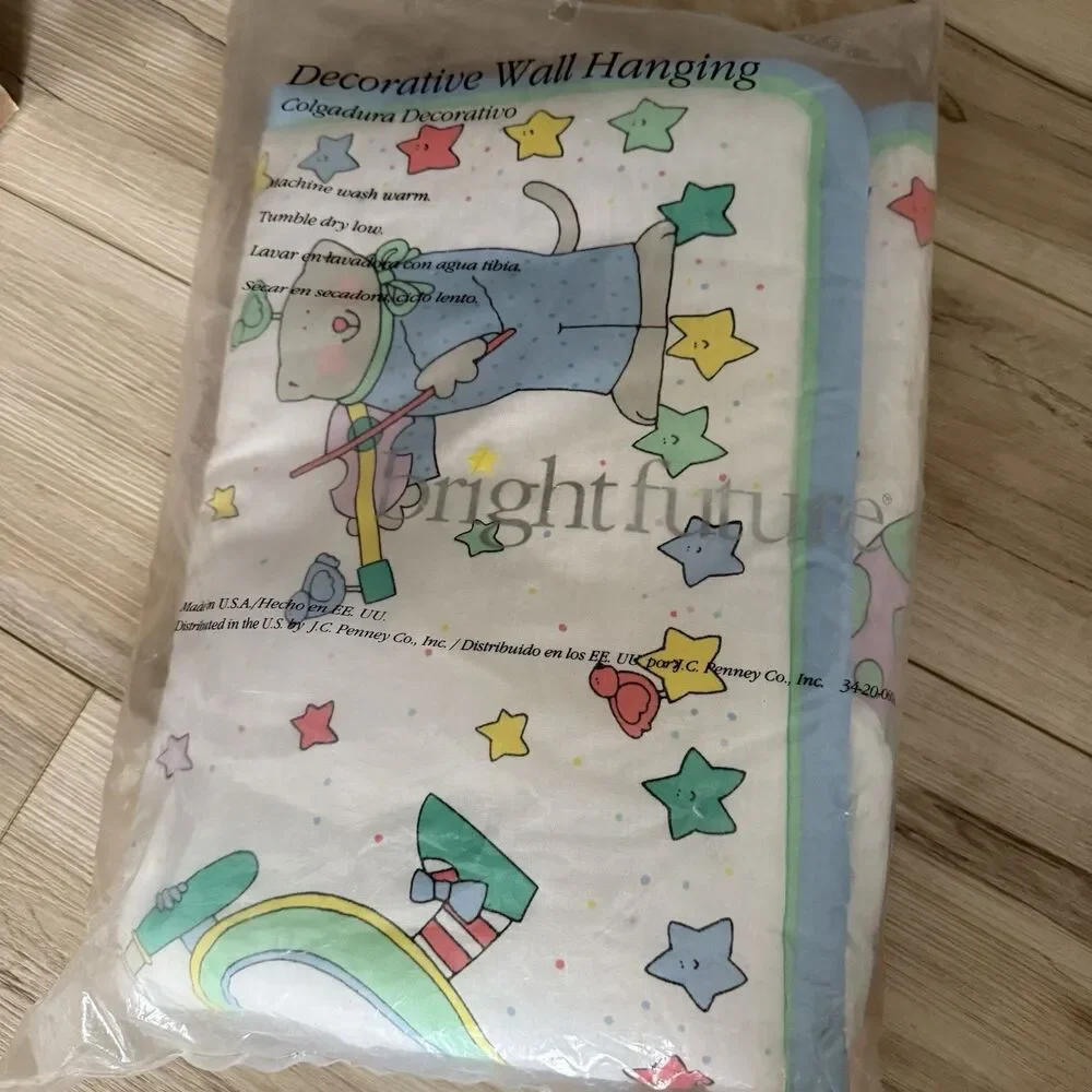 RARE HTF Bright Future Baby Nursery Wall Hanging Cat Stars Dog NEW In Package